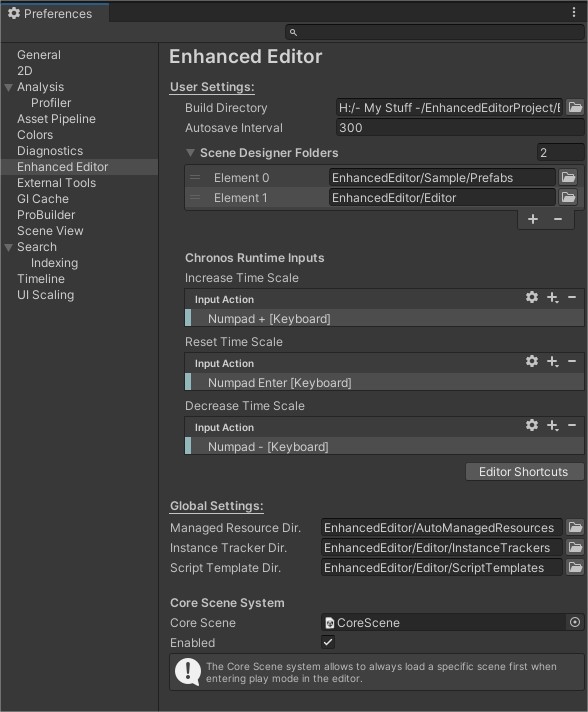 Enhanced Editor Preferences Window